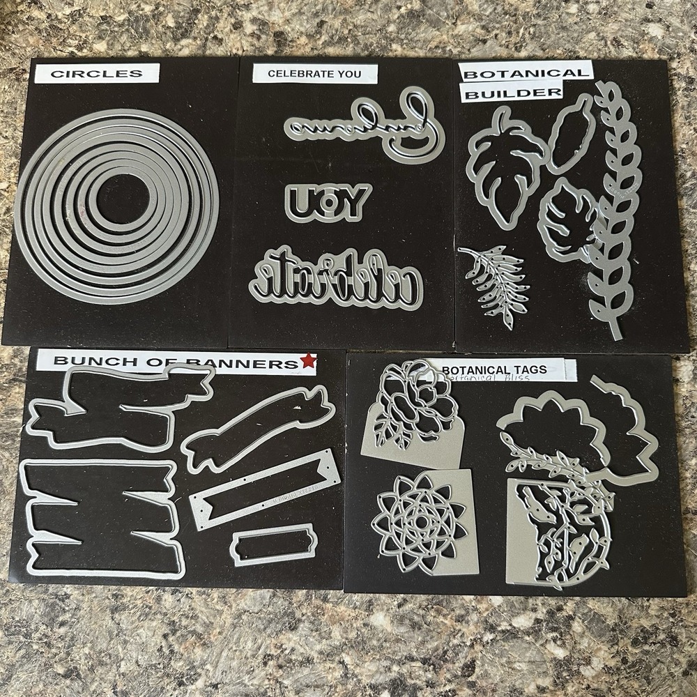 Stampin Up Happy Botanical Celebrate Banners Circles Bundle Framelit Dies Metal